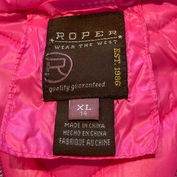 Roper Girls’ RangeGear Crushable Hooded Jacket - Size XL 14 (SEE MEASUREMENTS) - Picture 4 of 10